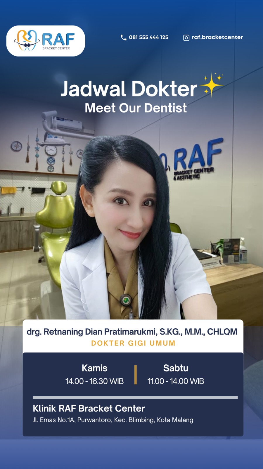 Portrait of drg. Retnaning Dian Pratimarukmi, S.K.G., M.M., CHLQM